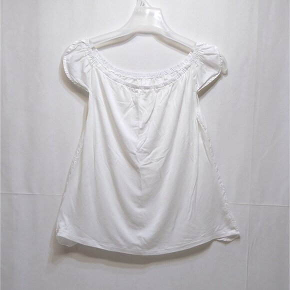 Maurices Blouse Peasant Eyelet Embroidered Off-Shoulder Top XS Cotton Blend EUC - Picture 2 of 9
